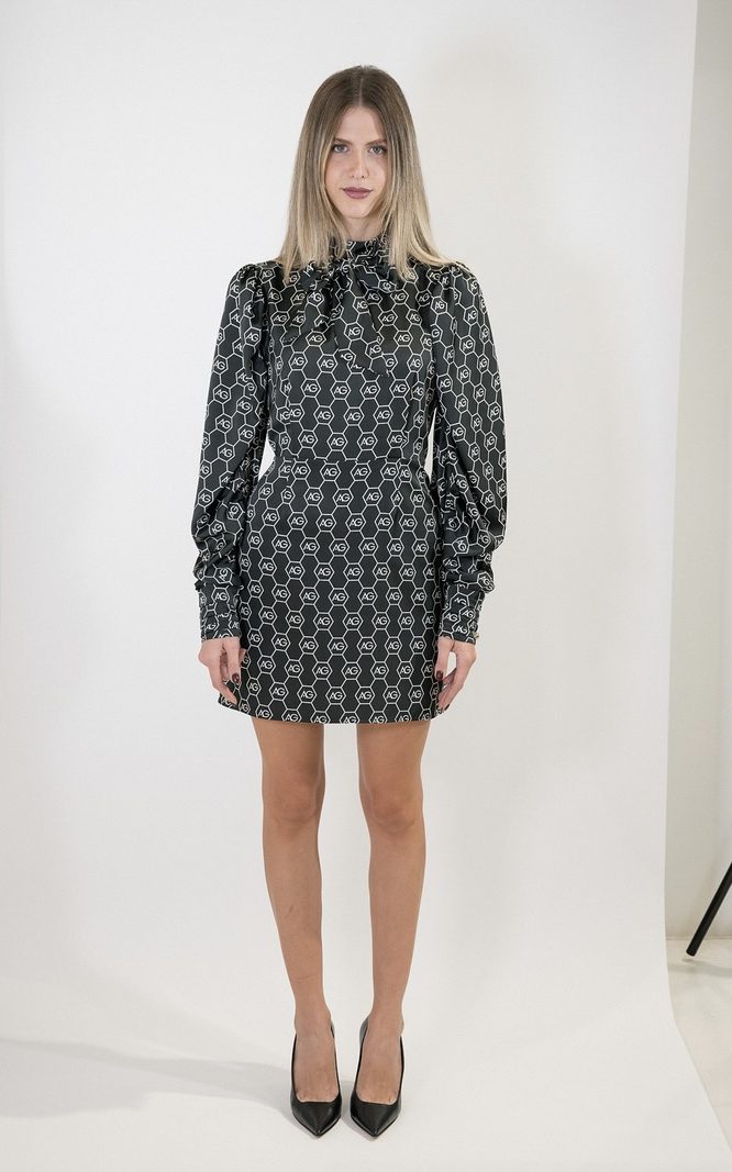 Black Mini Dress With Logo