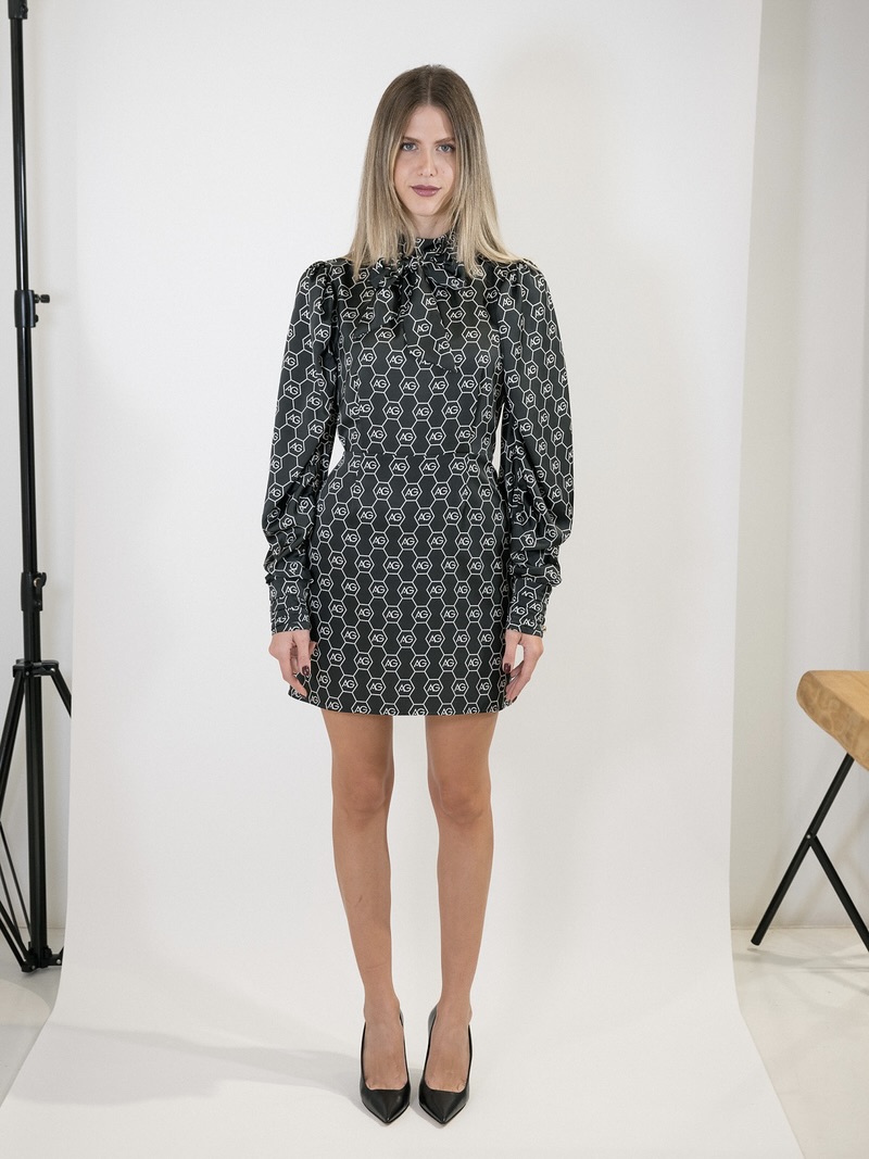 Black Mini Dress With Logo