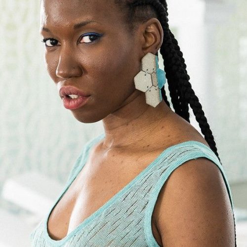 Grey Hexagons with Turquoise