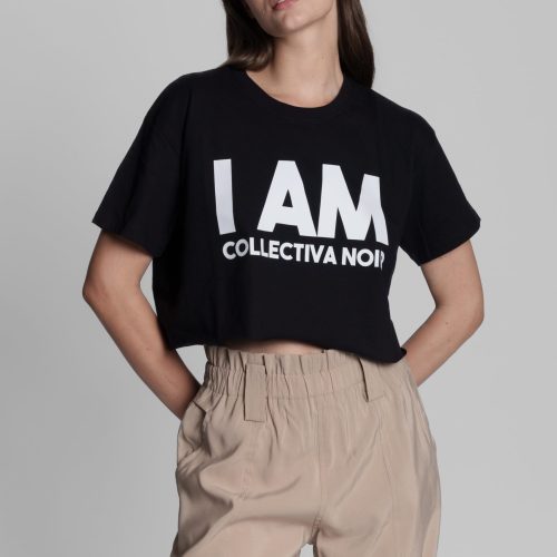 I am Bold Crop Tee Black