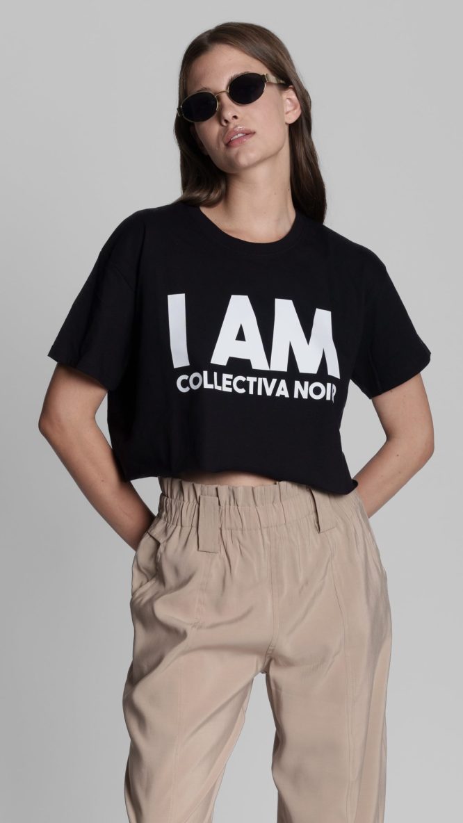 I am Bold Crop Tee Black