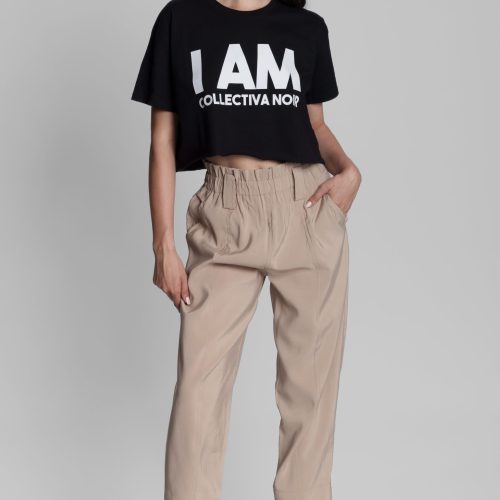 I am Bold Crop Tee Black