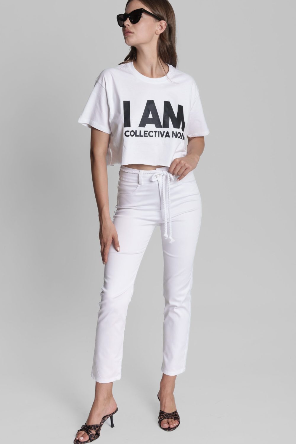 I am Bold Crop Tee White