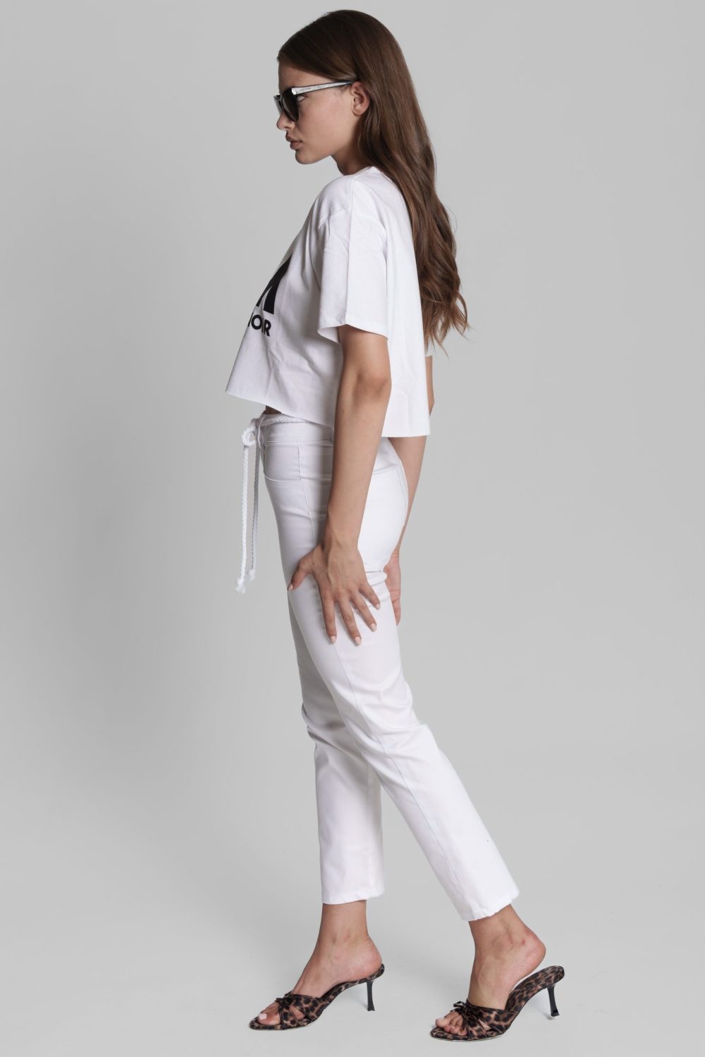 I am Bold Crop Tee White