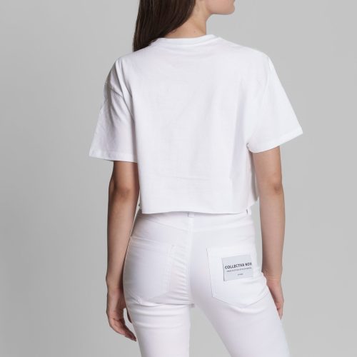 I am Bold Crop Tee White