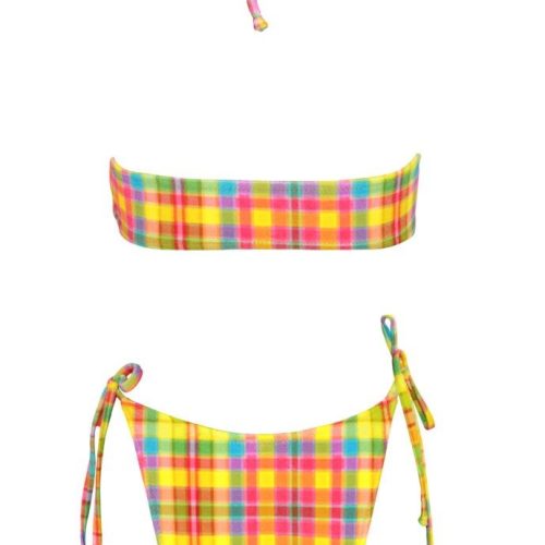 Yellow Plaid Reverse Triangle Bikini