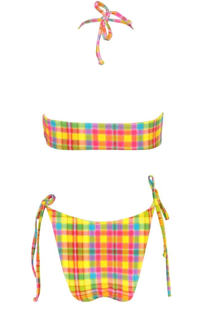 Yellow Plaid Reverse Triangle Bikini
