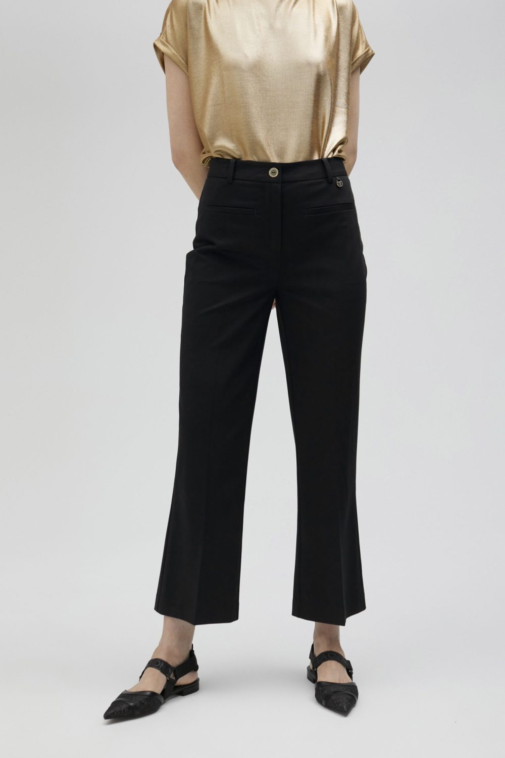 Basic Flared Black Trousers