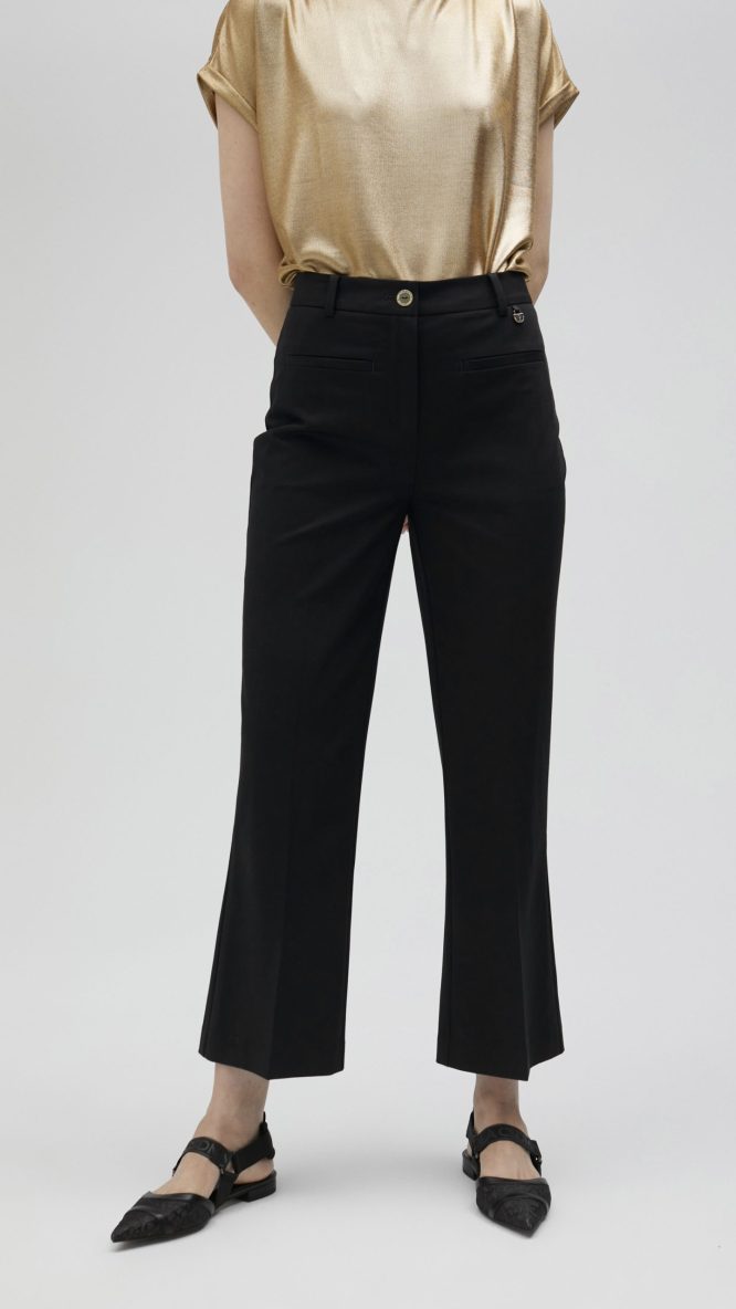 Basic Flared Black Trousers