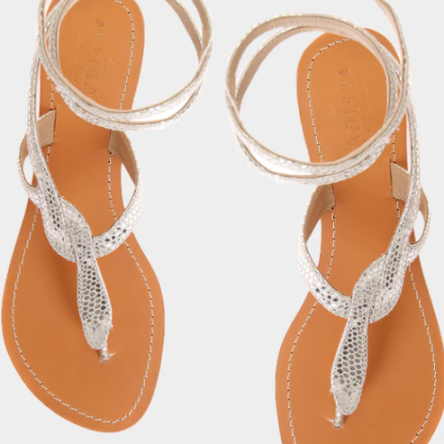 Cobra Wrap Sandals-Silver