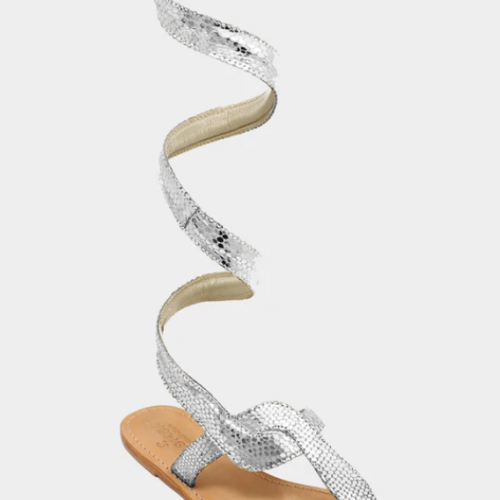 Cobra Wrap Sandals-Silver