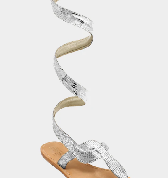 Cobra Wrap Sandals-Silver