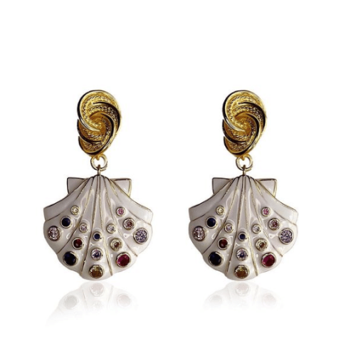 Aphrodite Earrings-White