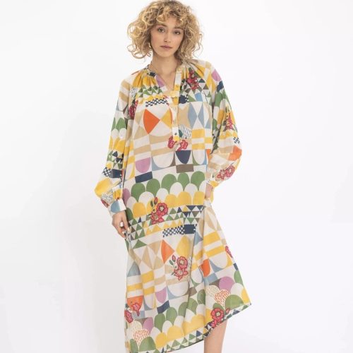 εικόνα-1-1 LAKSHMI SEVENTIES PATTERN DRESS