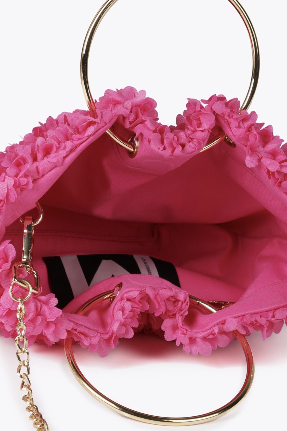 Mini Floral Fabric Bag With Metal Handles