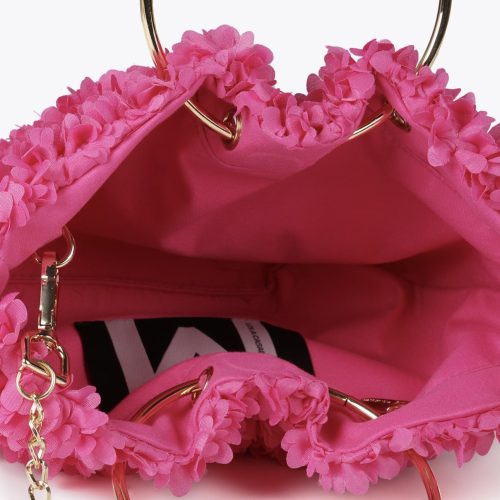 Mini Floral Fabric Bag With Metal Handles