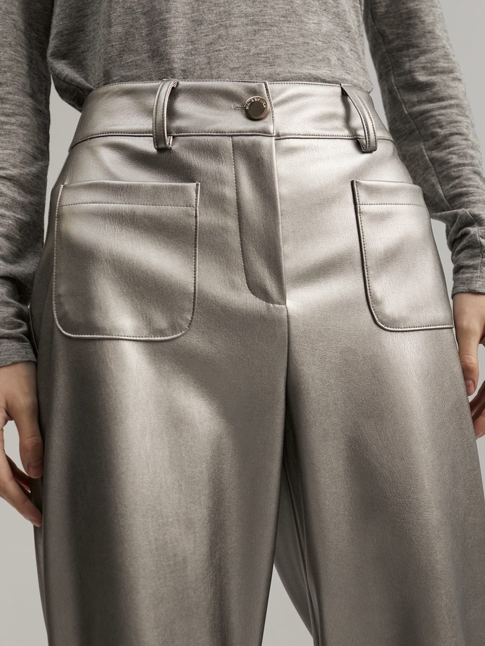 Wide Leg Silver Pants