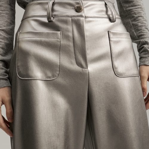 Wide Leg Silver Pants