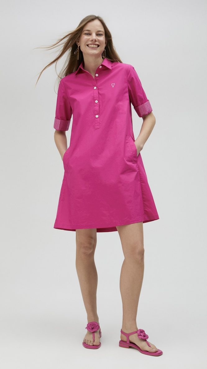 Poplin Dress With Rhinestone Details
