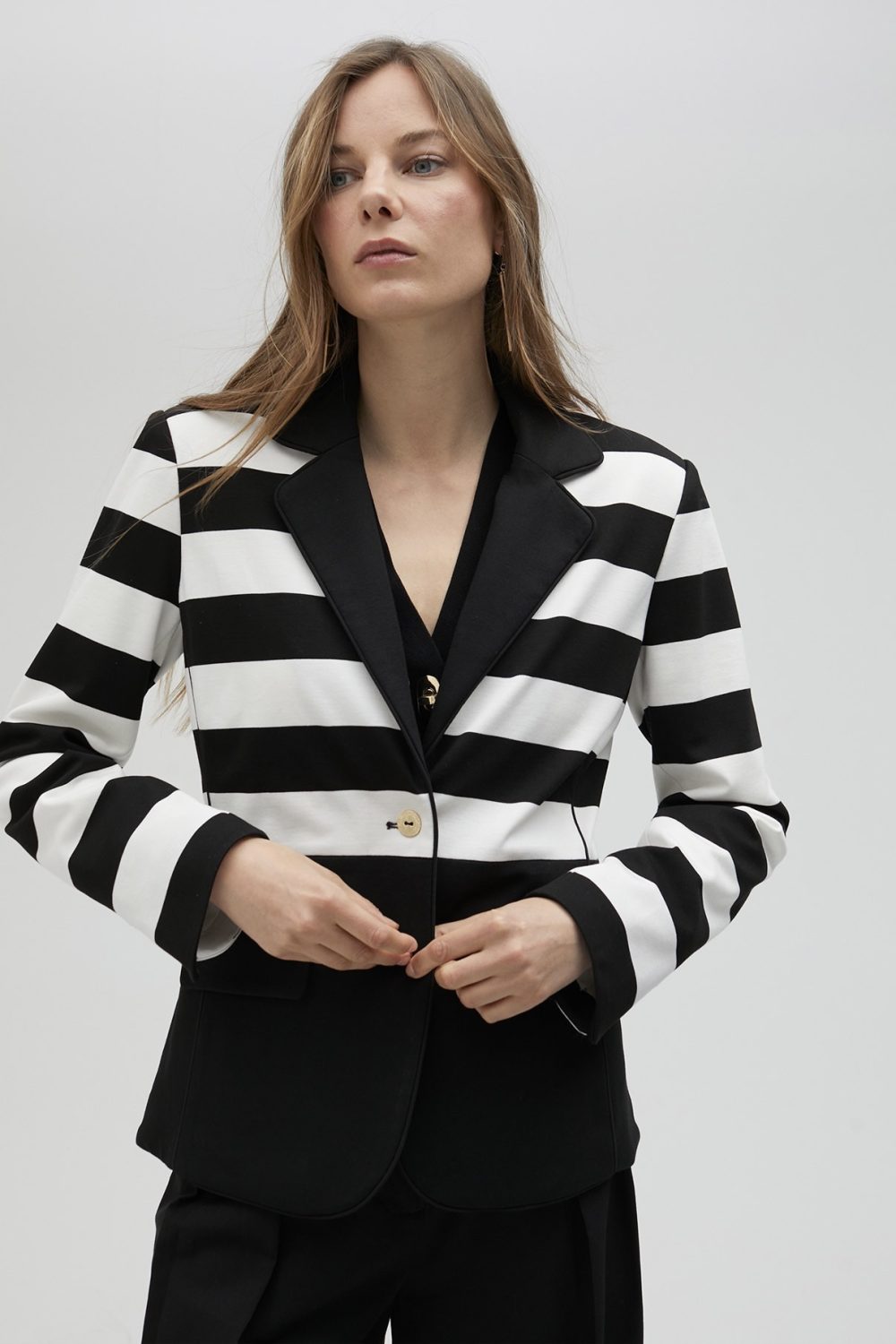 Black & White Striped blazer