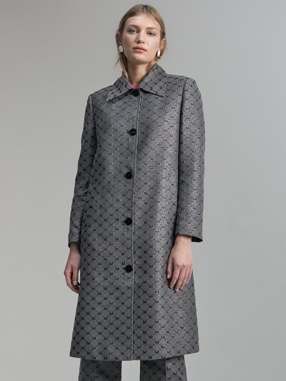 Shimmer Monogram Trench Coat
