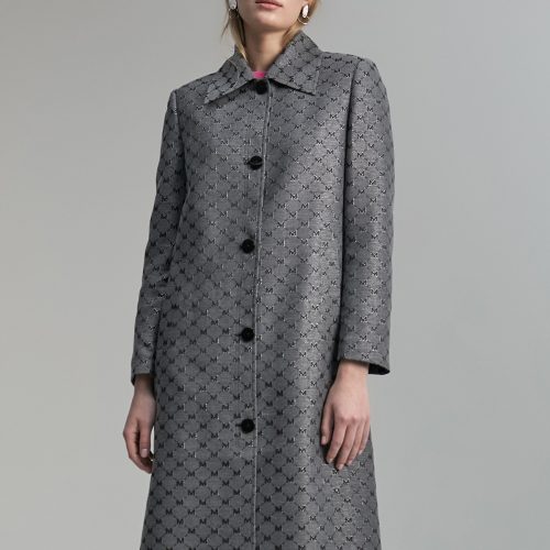 Shimmer Monogram Trench Coat