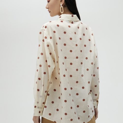 Semi-Sheer Polka Dot Shirt