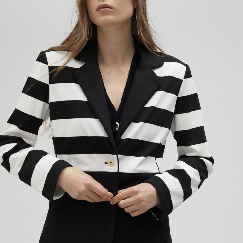 Black & White Striped blazer
