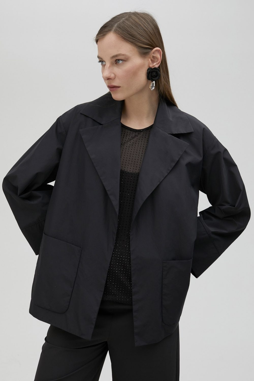 Technical Blazer With Kimono Sleeves