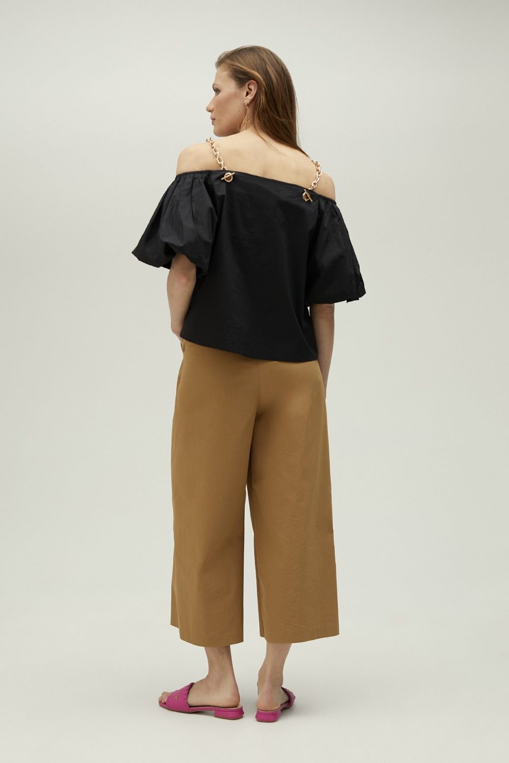 Wide Leg Camel Trousers