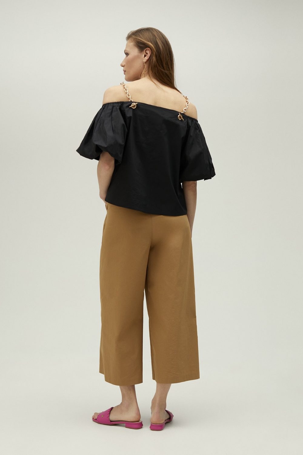 Wide Leg Camel Trousers