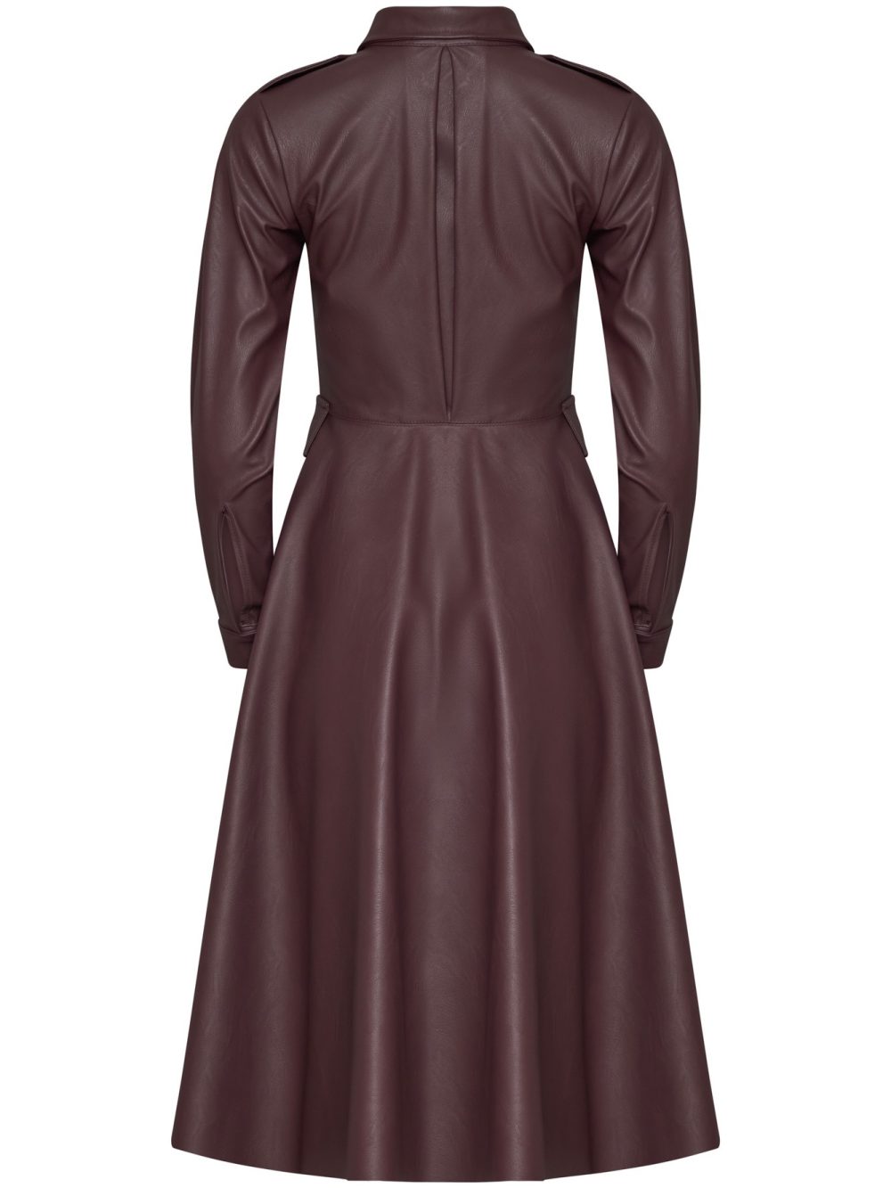 Burgundy Midi Dress With Buttons