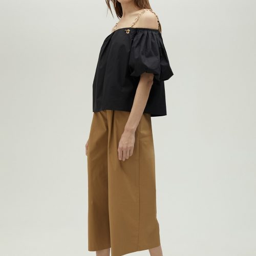 Wide Leg Camel Trousers