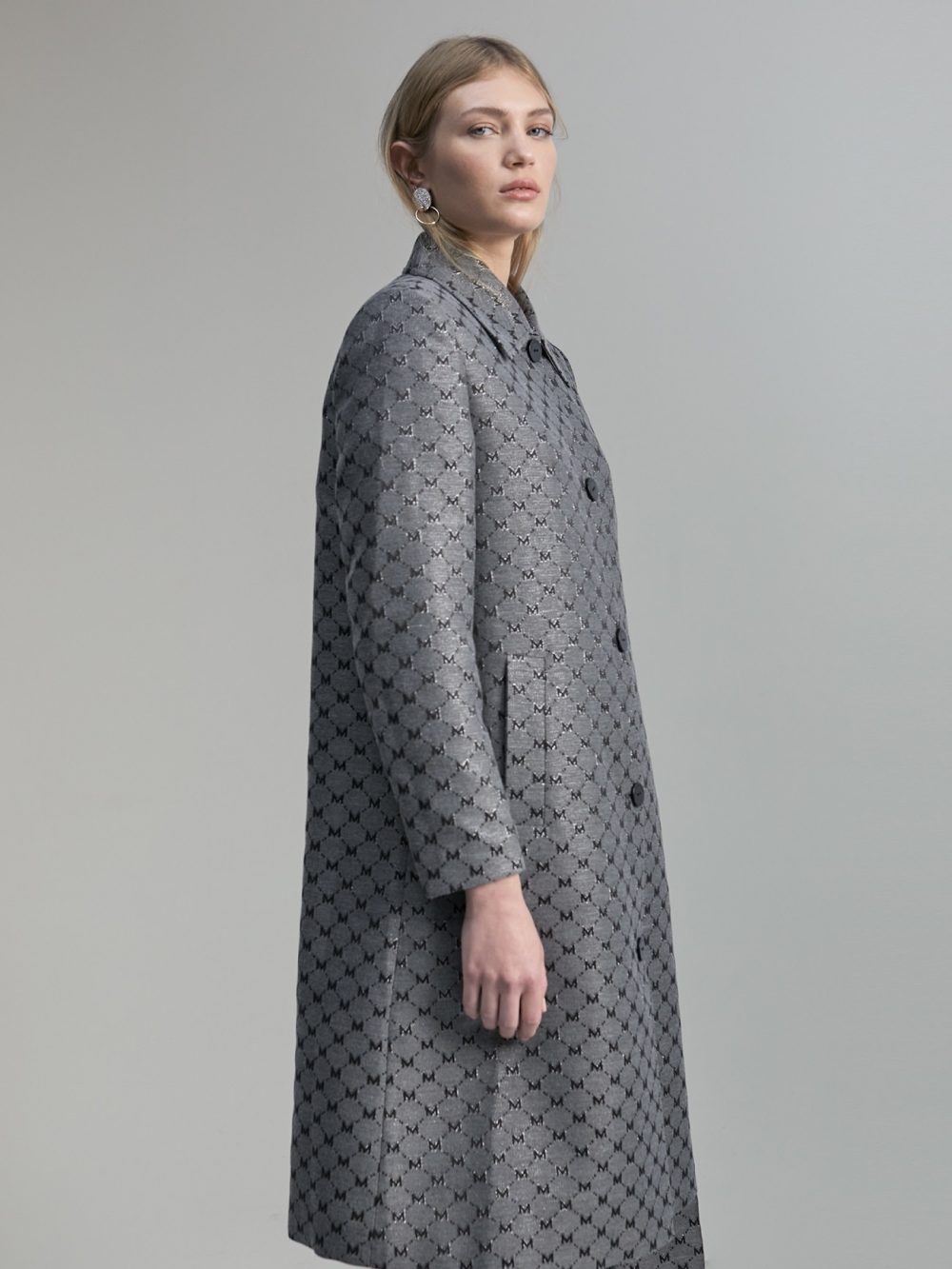 Shimmer Monogram Trench Coat