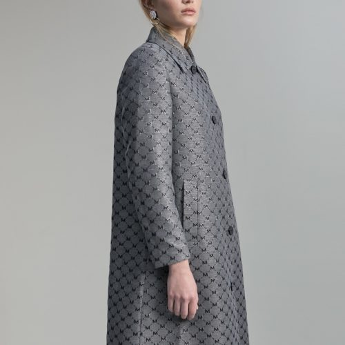 Shimmer Monogram Trench Coat