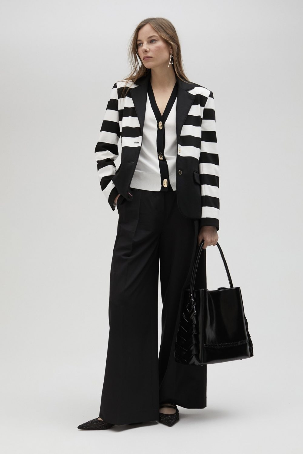 Black & White Striped blazer