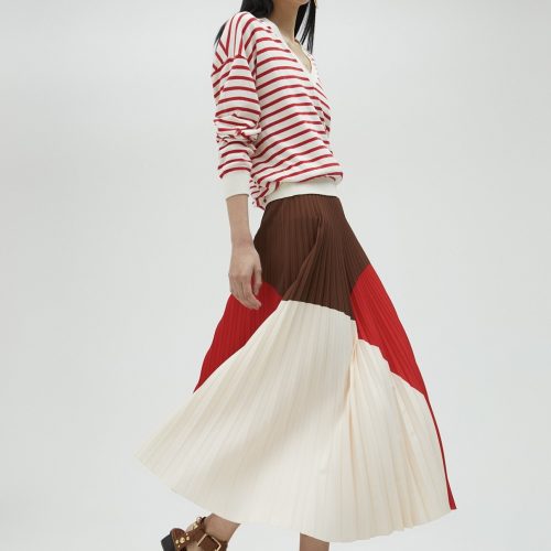 Three-Tone Pink Pleated Dress