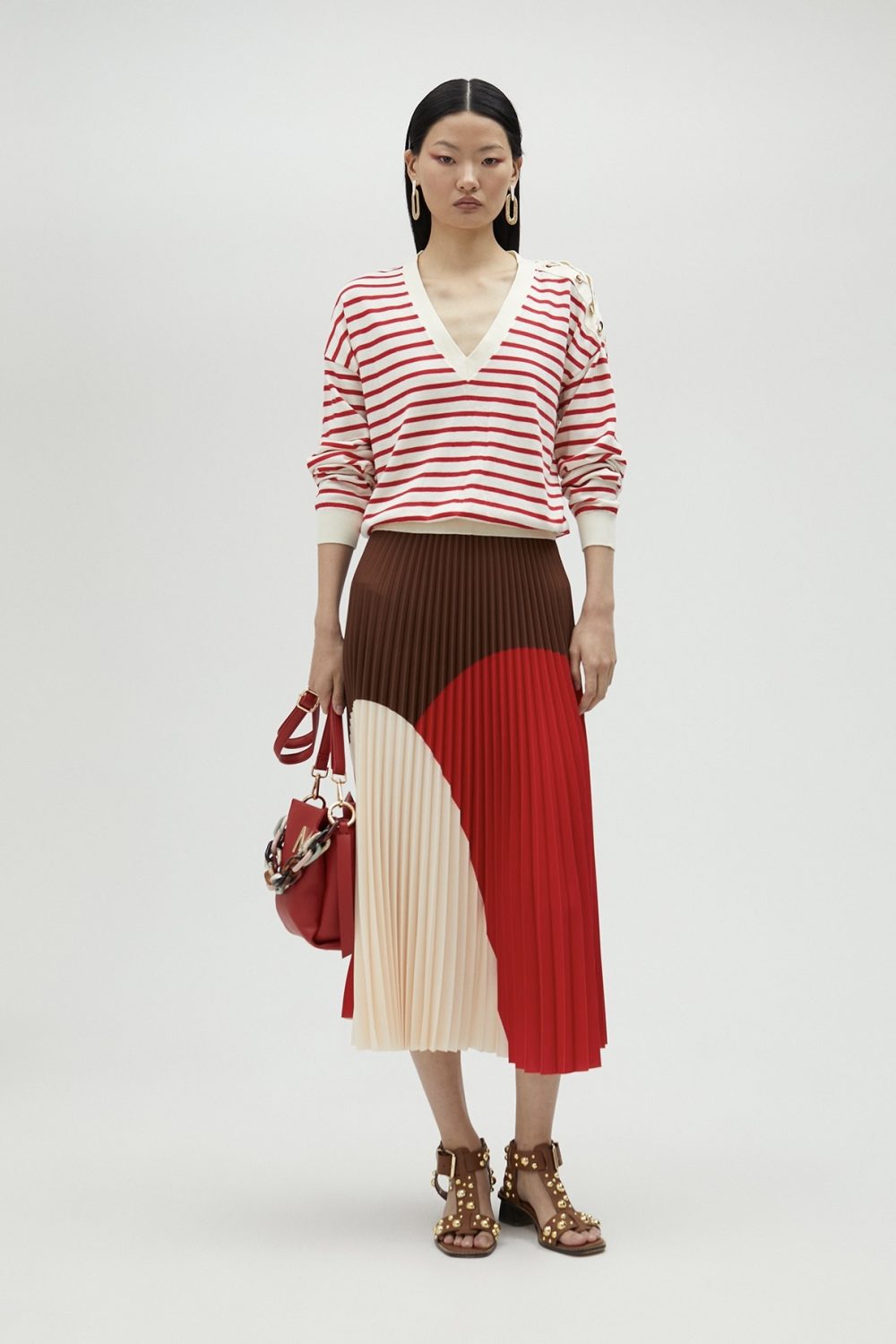 Three-Tone Pink Pleated Dress