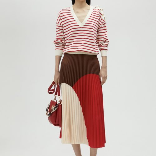 Three-Tone Pink Pleated Dress