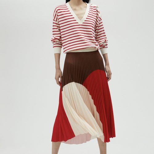 Three-Tone Pink Pleated Dress