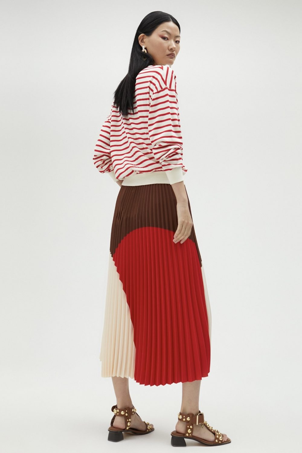 Three-Tone Pink Pleated Dress