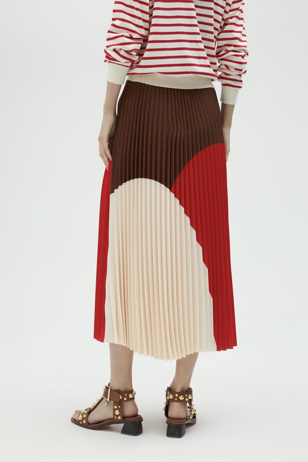 Three-Tone Pink Pleated Dress