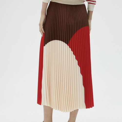 Three-Tone Pink Pleated Dress