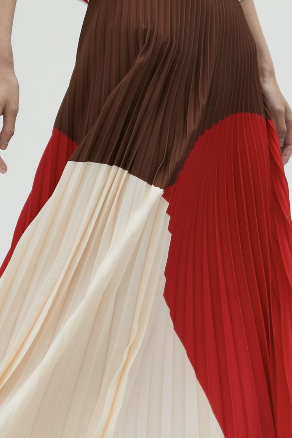 Three-Tone Pink Pleated Dress