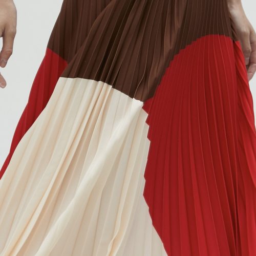 Three-Tone Pink Pleated Dress