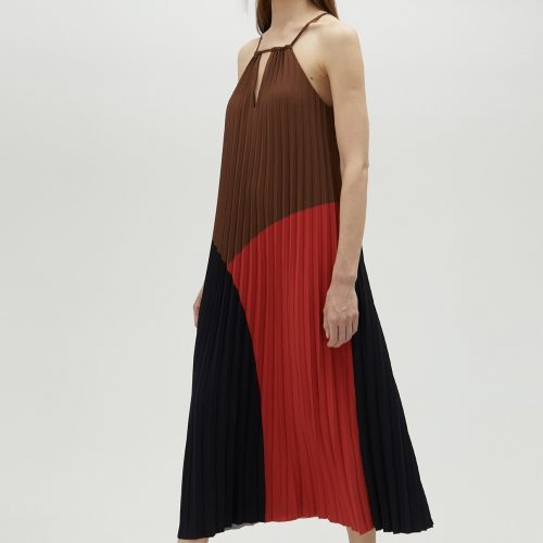 Three-Tone Pink Pleated Dress