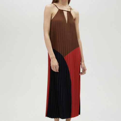 Three-Tone Pink Pleated Dress