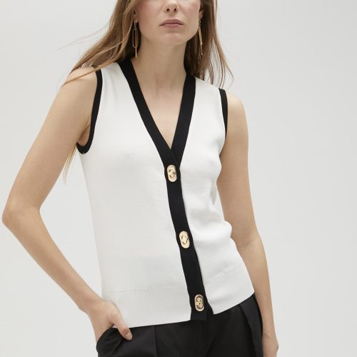 Black & White Knit Vest