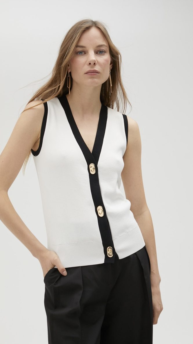 Black & White Knit Vest