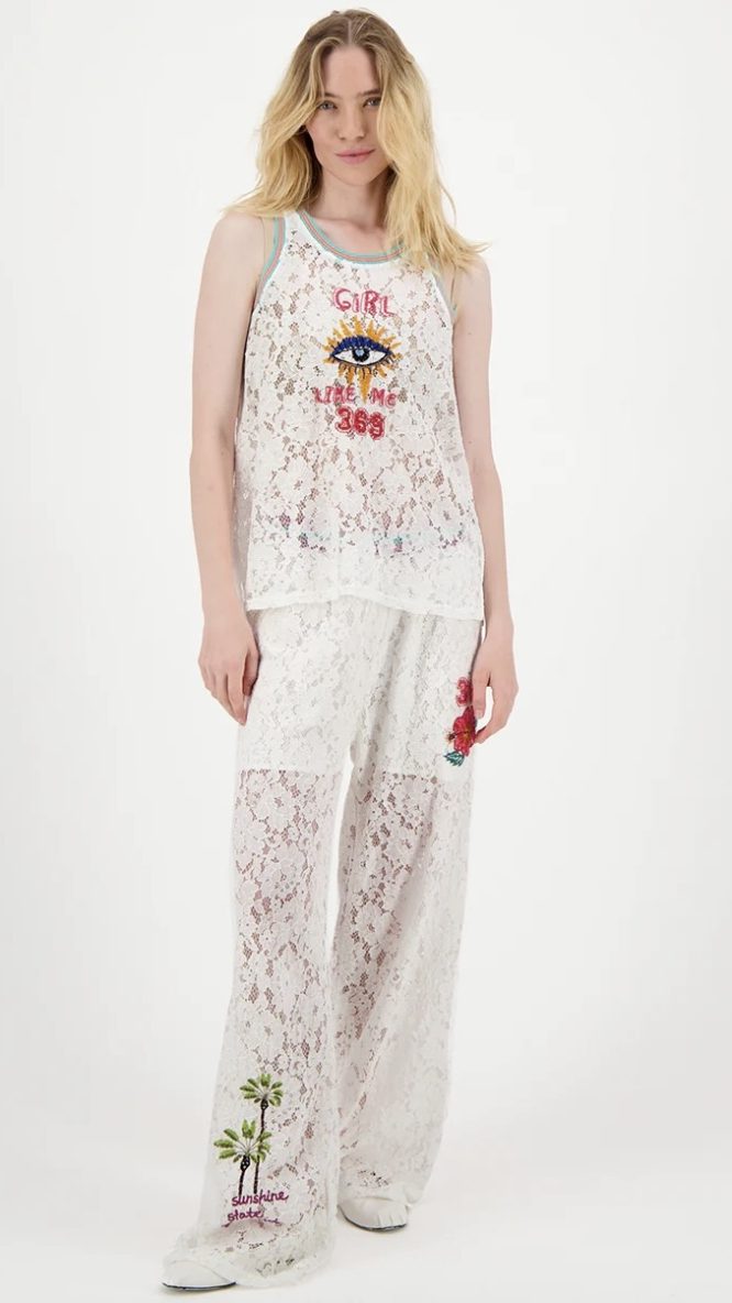 Lace Moa Straight Leg Pants